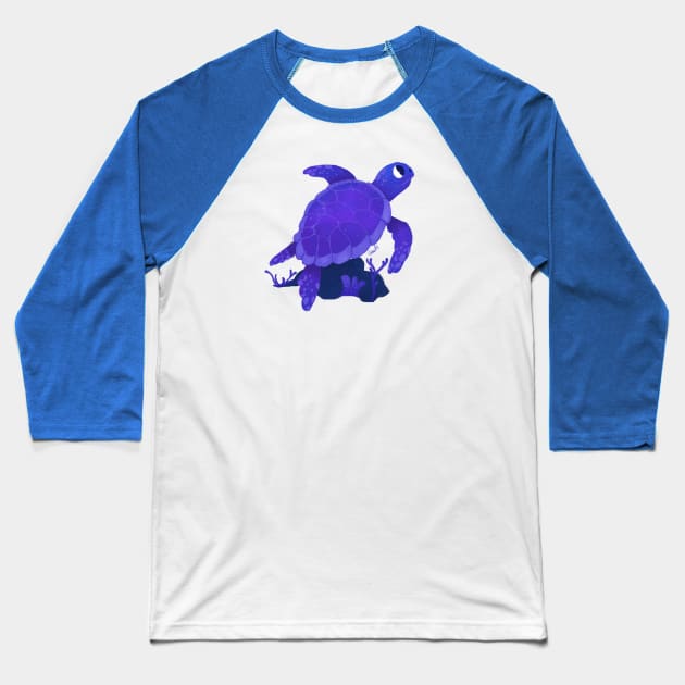 Space Turtle Baseball T-Shirt by Khatii